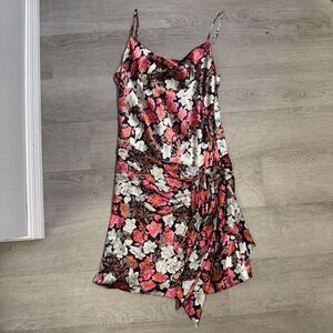 Cinq a Sept Whitney Satin Floral Dress Womens Size 6